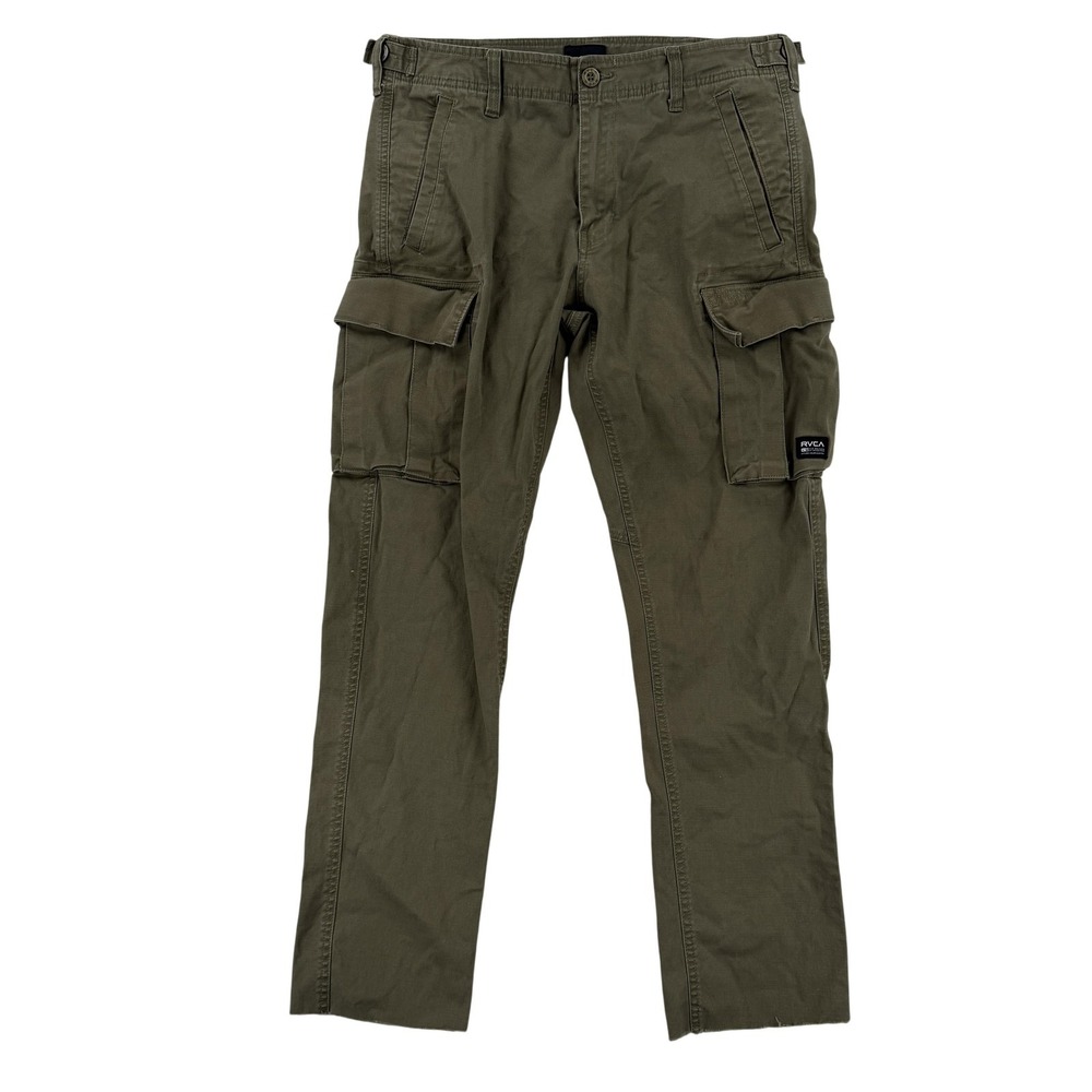 RVCA Cargo Pants Mens 30x30 Green Regular Fit Stretch Stay RVCA Casual Work Y2K